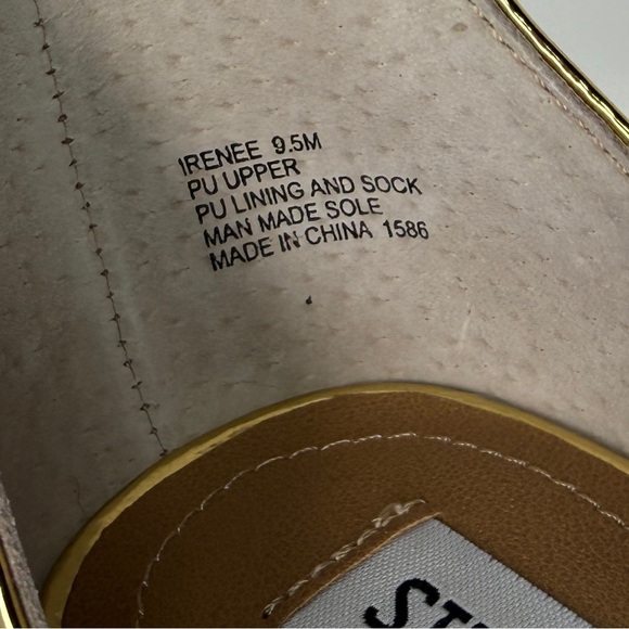 Steve Madden Irenee Metallic Gold 2-Inch Block Heel Ankle-Strap Sandals Size 9.5 - Picture 5 of 15